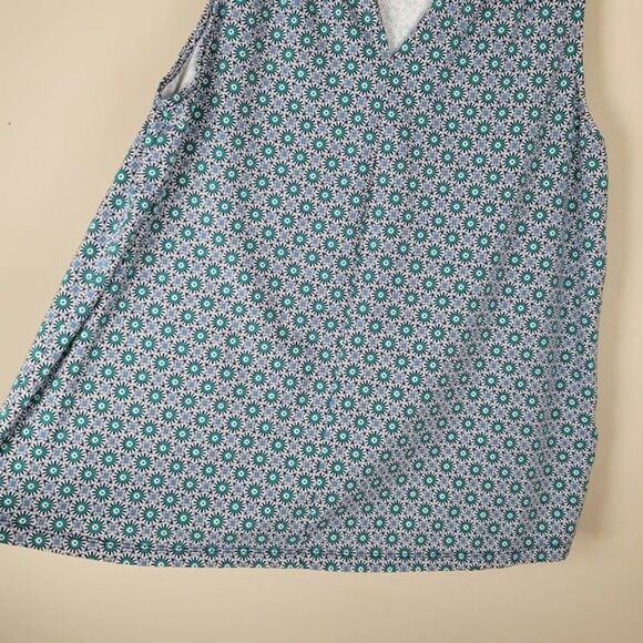 Lands' End Geometric Floral Soft Cotton Modal Stretch Tank Top Green Blue Size L - Picture 8 of 12